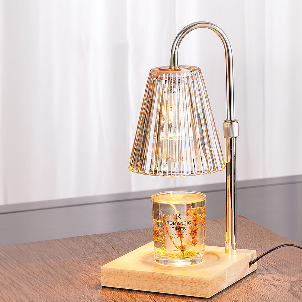 Contemporary Nordic Brown Glass Bedroom Candle Warmer Lamp