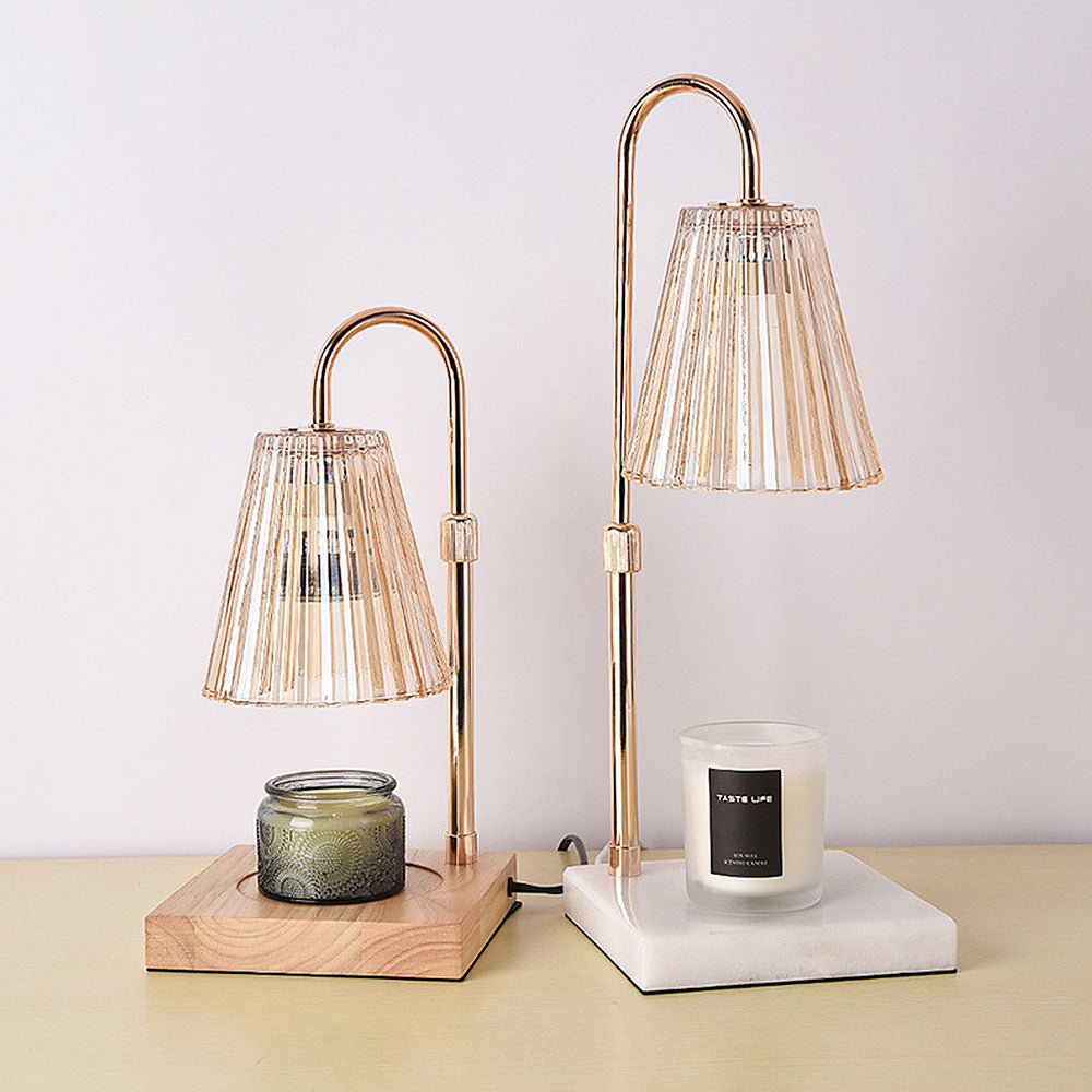 Contemporary Nordic Brown Glass Bedroom Candle Warmer Lamp