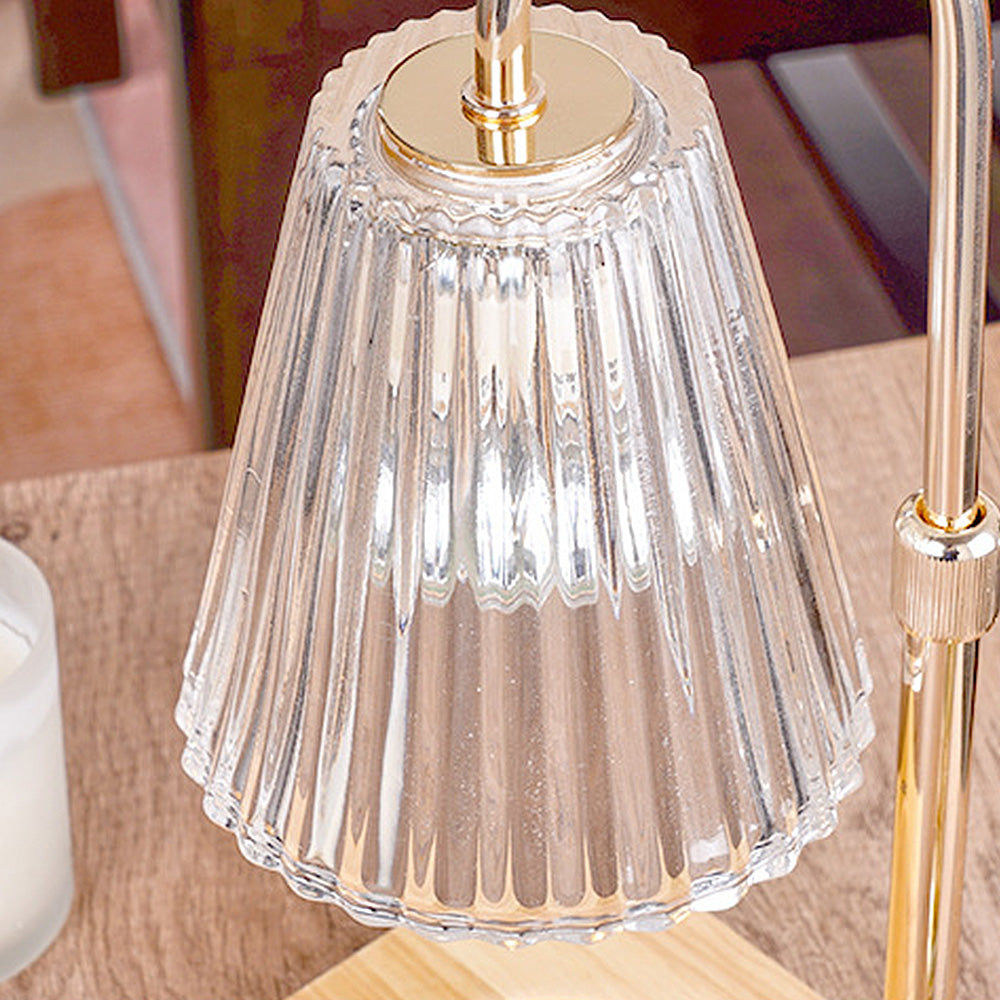 Contemporary Nordic Brown Glass Bedroom Candle Warmer Lamp