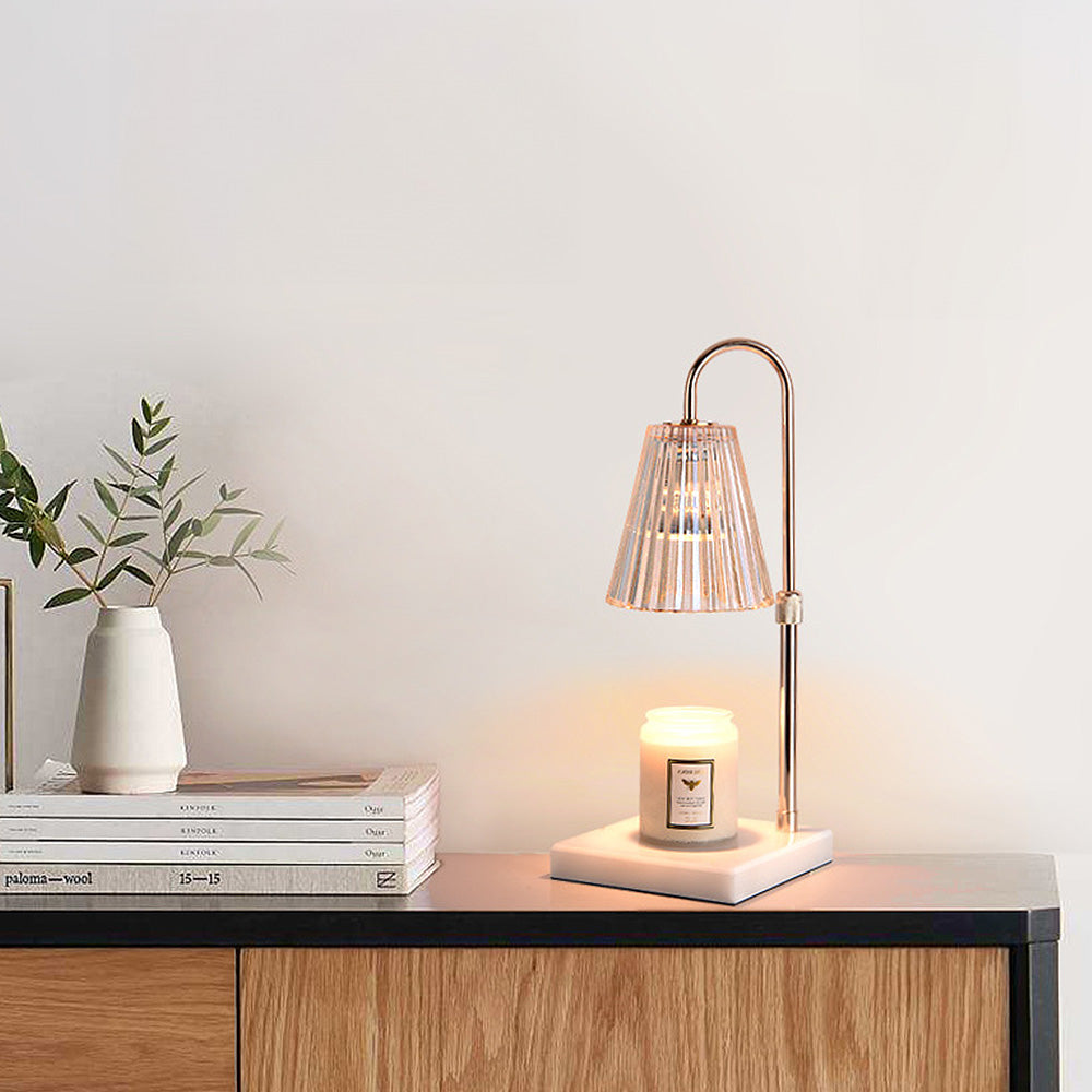 Contemporary Nordic Brown Glass Bedroom Candle Warmer Lamp