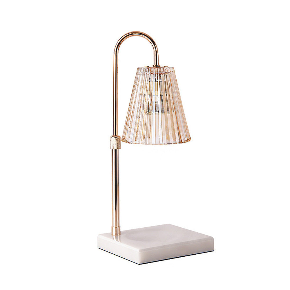 Contemporary Nordic Brown Glass Bedroom Candle Warmer Lamp