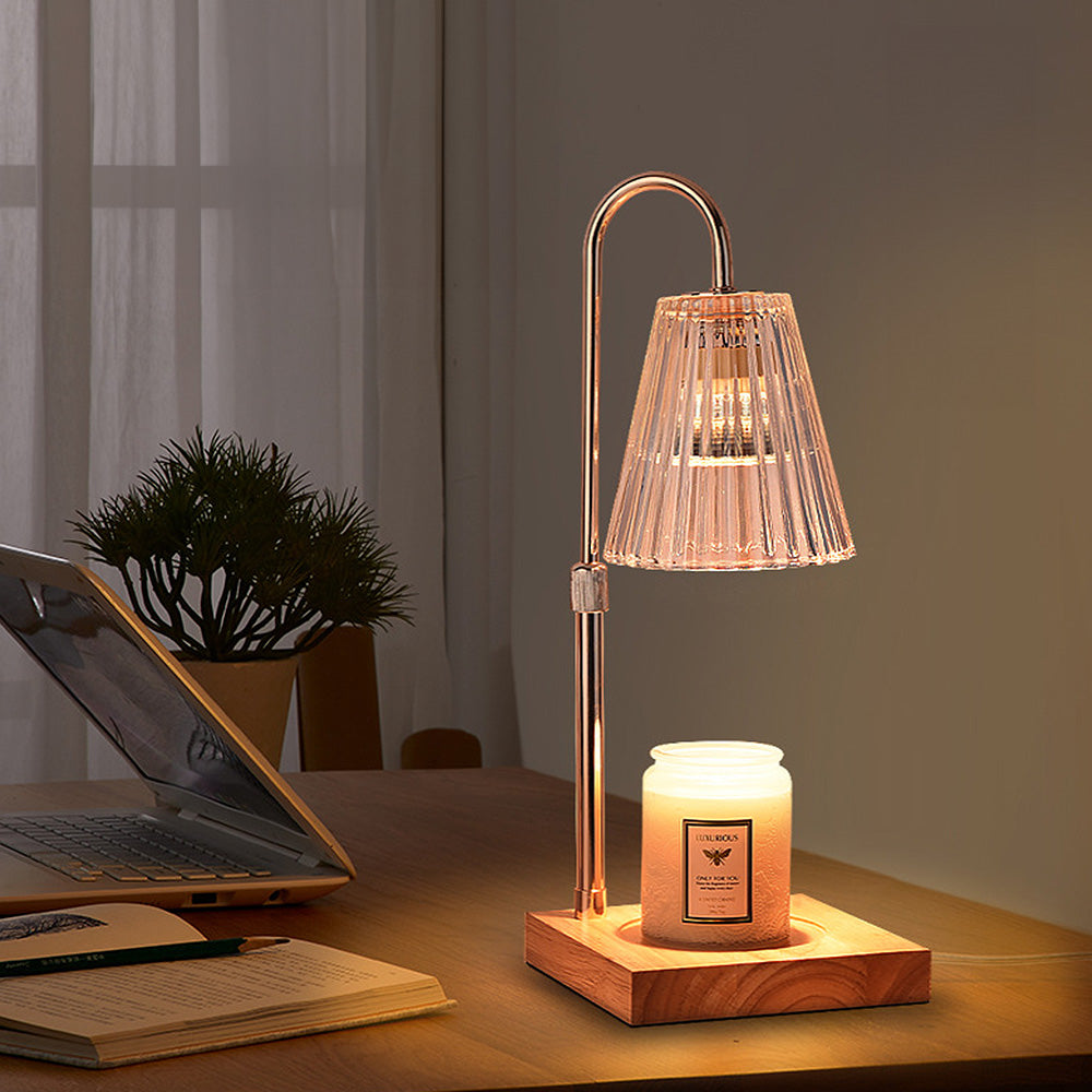 Contemporary Nordic Brown Glass Bedroom Candle Warmer Lamp