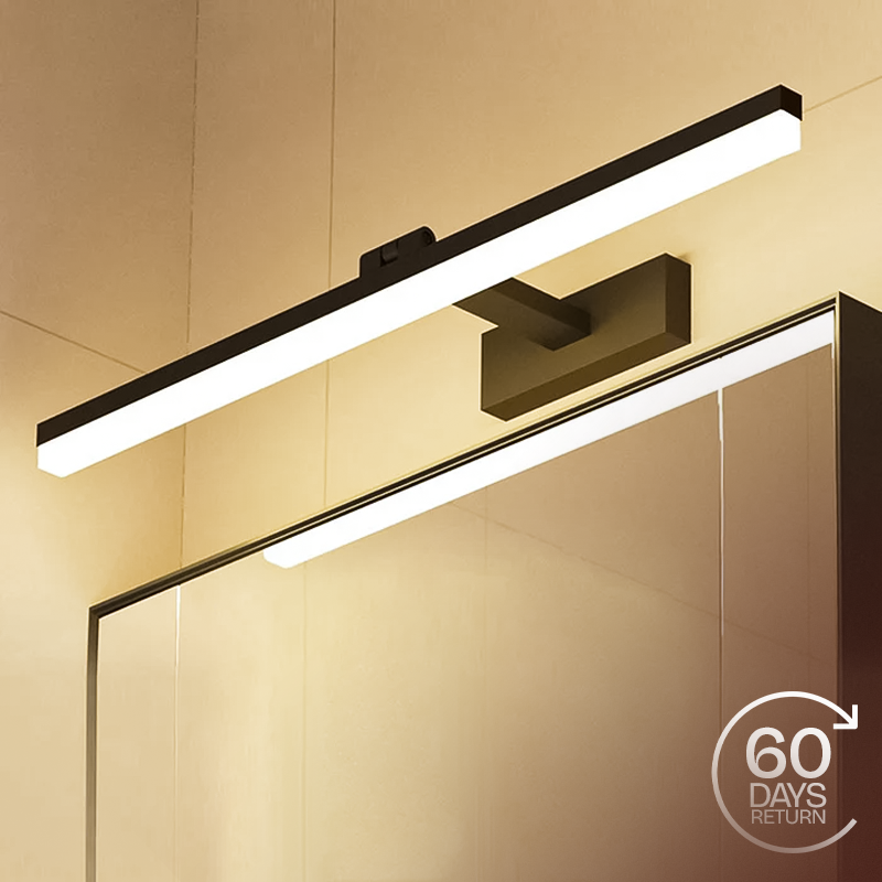 Contemporary Black Simple LED Mirror Bathroom Wall Lighting